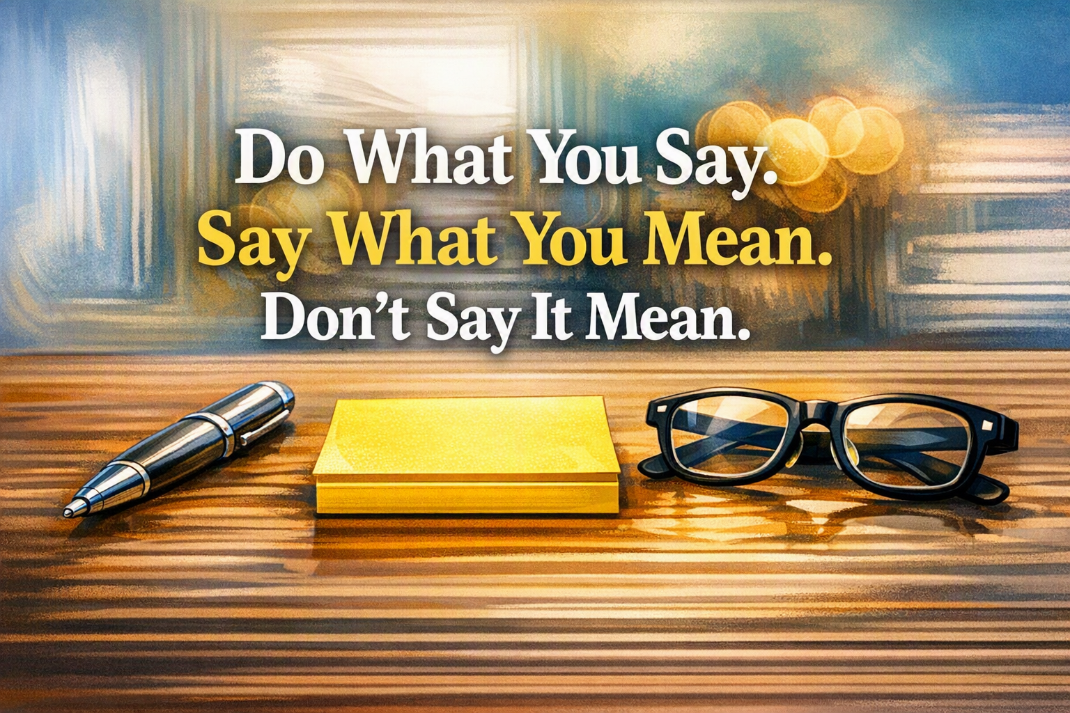 Do What You Say. Say What You Mean. Don’t Say It Mean.